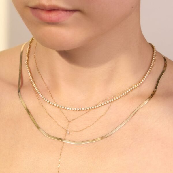 Spritz Herringbone Gold Chain - Image 7