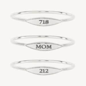 City Moon Silver Signet Ring