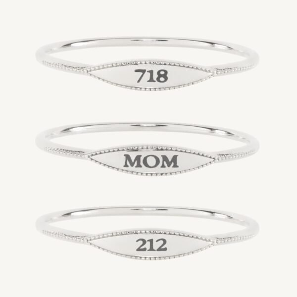 City Moon Silver Signet Ring