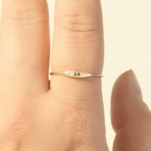 City Moon Gold Signet Ring