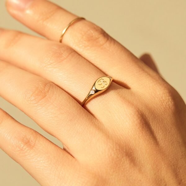 Dollhouse Diamond Signet Ring - Image 2