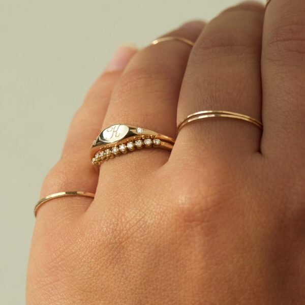 Dollhouse Diamond Signet Ring - Image 6