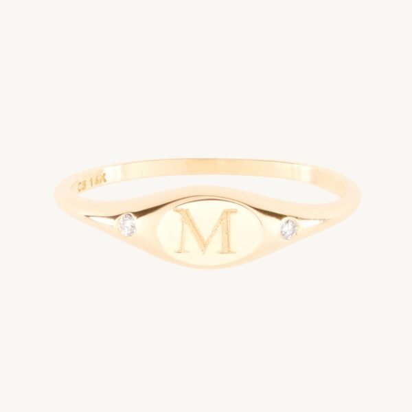 Dollhouse Diamond Signet Ring