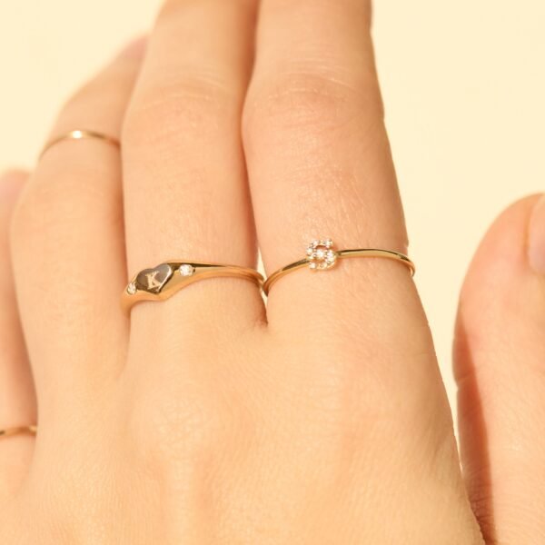 Diamond Tiniest Alphabet Ring - Image 5