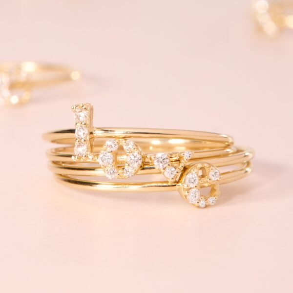 Diamond Tiniest Alphabet Ring - Image 10