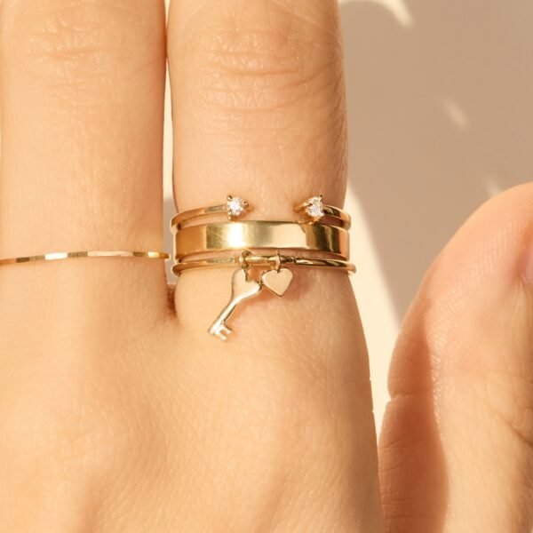 Confetti Custom Two Gold Charm Ring,Confetti Custom Two Gold Charm Ring - Image 2