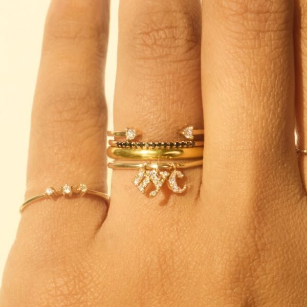 Confetti Custom Three Gold Charm Ring,Confetti Custom Three Gold Charm Ring - Image 3