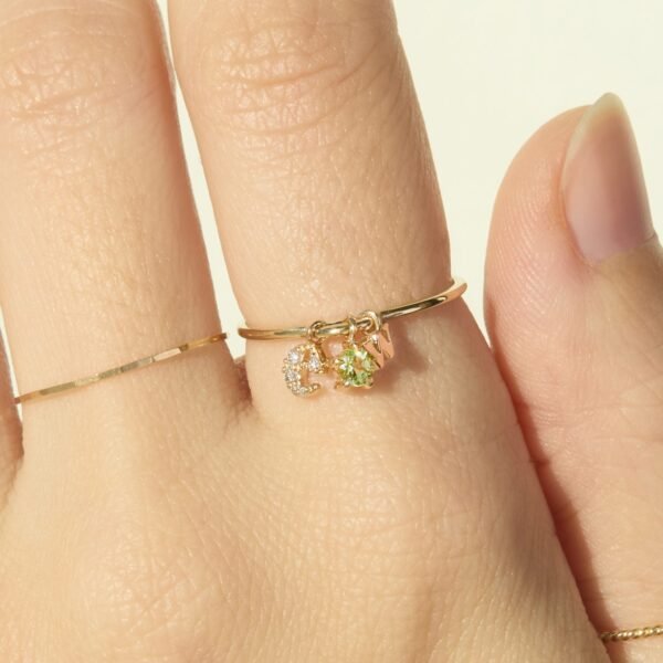 Confetti Custom Three Gold Charm Ring,Confetti Custom Three Gold Charm Ring - Image 2