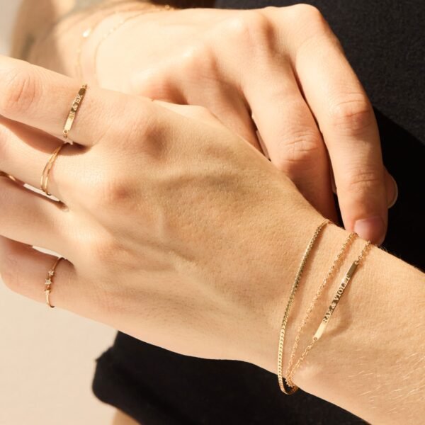 Sweet Nothing Gold Signet ID Bracelet - Image 3