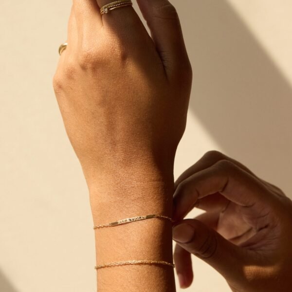 Sweet Nothing Gold Signet ID Bracelet - Image 4