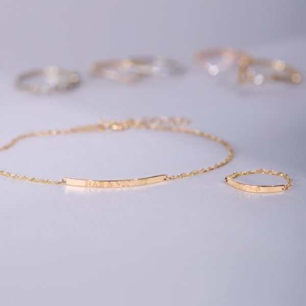 Sweet Nothing Gold Signet ID Bracelet - Image 9