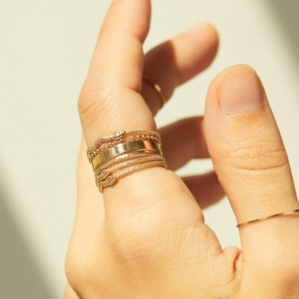 Sylvie Gold Snake Stacking Ring - Image 4