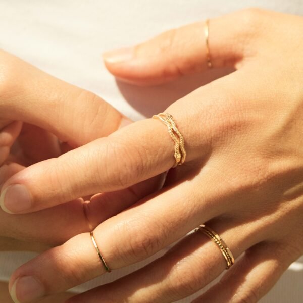 Sylvie Gold Snake Stacking Ring - Image 5