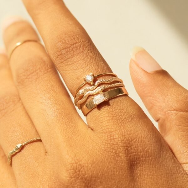 Sylvie Gold Snake Stacking Ring - Image 6