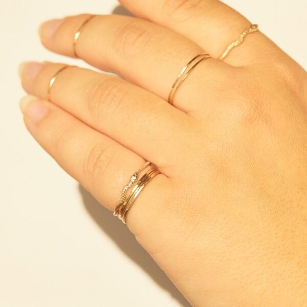 Sylvie Gold Snake Stacking Ring - Image 7