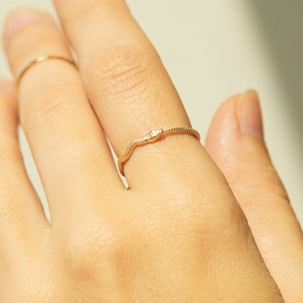 Sylvie Gold Snake Stacking Ring - Image 2