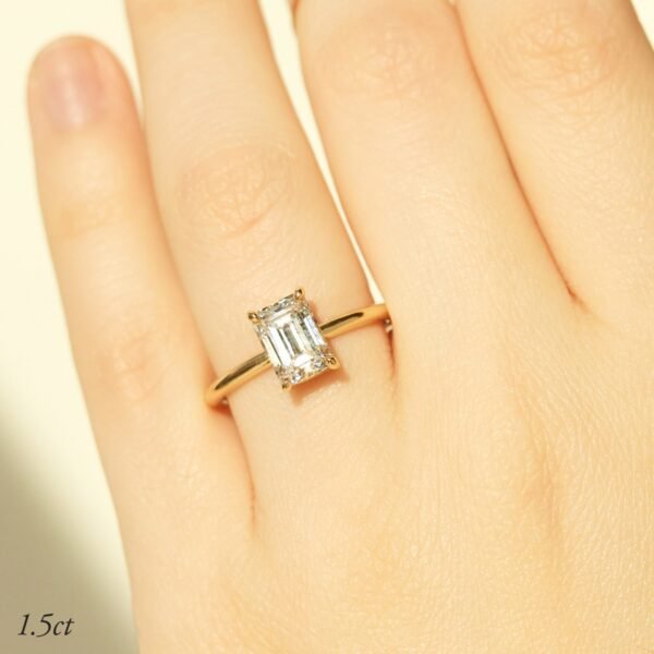 The Emerald Cut Grand Swan Solitaire Ring (Lab-Grown Diamond) - Image 2