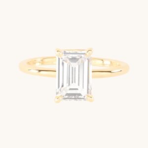 The Emerald Cut Grand Swan Solitaire Ring (Lab-Grown Diamond)