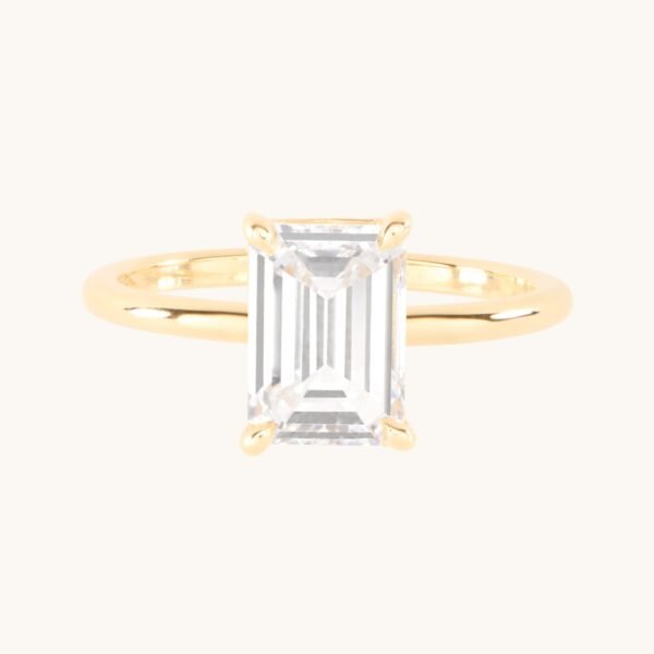 The Emerald Cut Grand Swan Solitaire Ring (Lab-Grown Diamond)