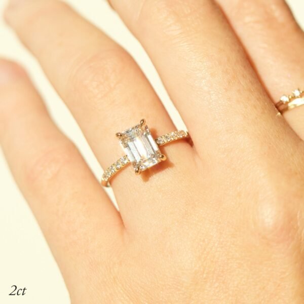 The Grand Swan Solitaire Supreme Emerald Cut Lab-Grown Diamond Ring - Image 2