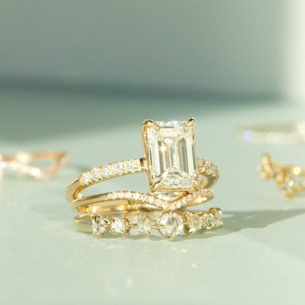 The Grand Swan Solitaire Supreme Emerald Cut Lab-Grown Diamond Ring - Image 5