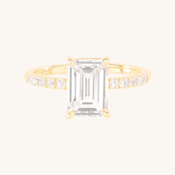 The Grand Swan Solitaire Supreme Emerald Cut Lab-Grown Diamond Ring