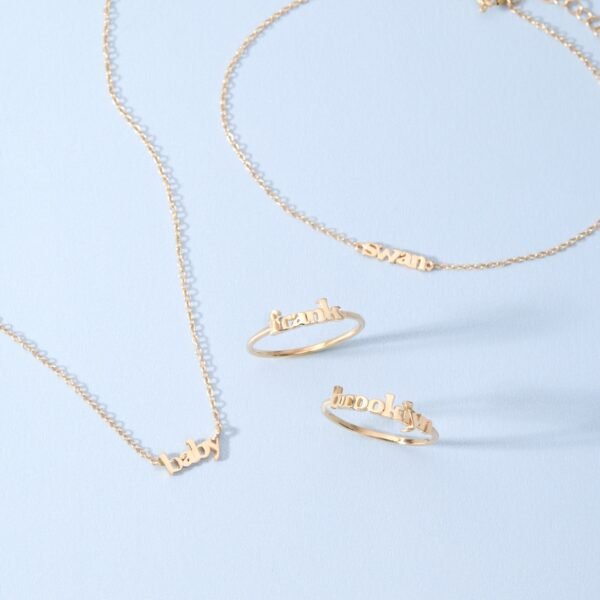 Tiniest Gold Name Ring - Image 7