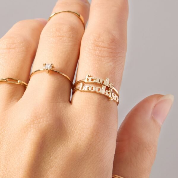 Tiniest Gold Name Ring - Image 2