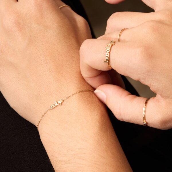 Tiniest Gold Name Ring - Image 5