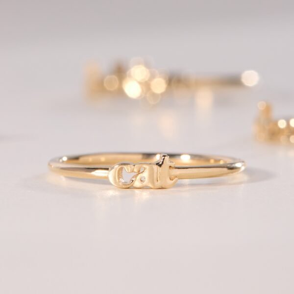 Tiniest Gold Name Ring - Image 6