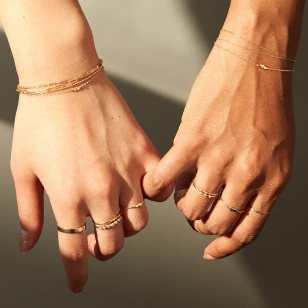 Twin Hearts Gold Stacking Ring - Image 3