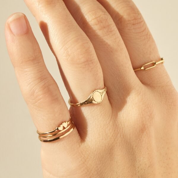 Twin Hearts Gold Stacking Ring - Image 6