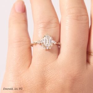 Night at the Ballet Diamond Ring, Emerald Cut