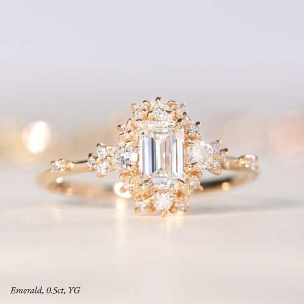 Night at the Ballet Diamond Ring, Emerald Cut - Image 11