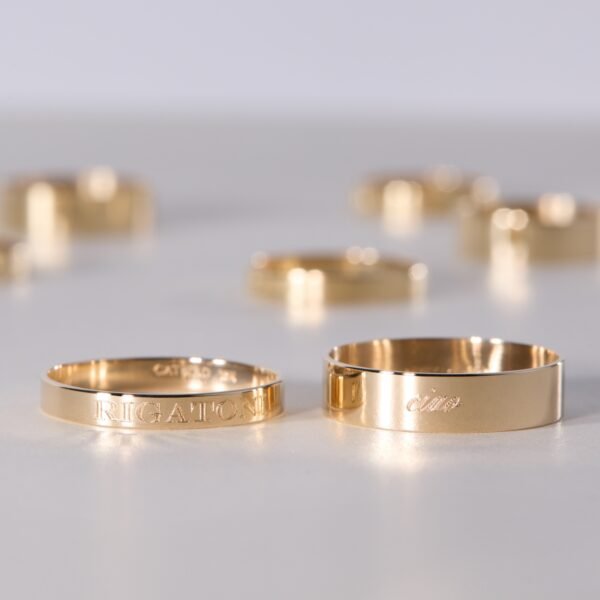 Stackable Engravable Gold Tomboy Ring - Image 10