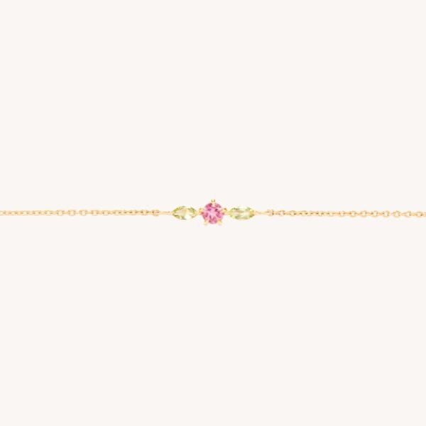 Tourmaline Rosette Gold Bracelet