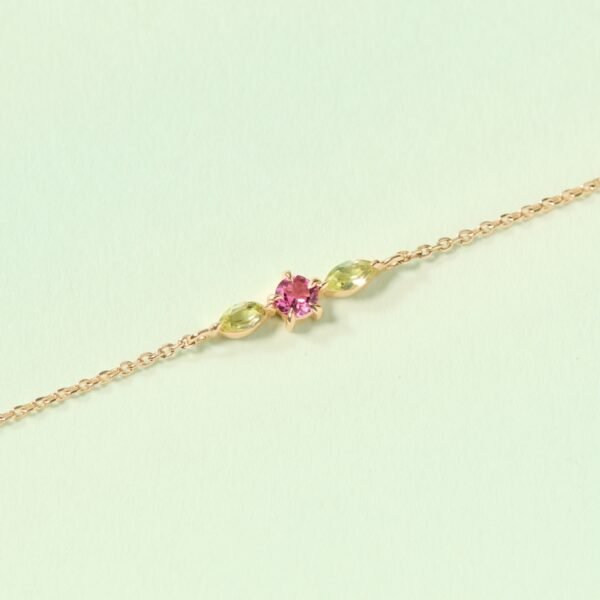 Tourmaline Rosette Gold Bracelet - Image 7