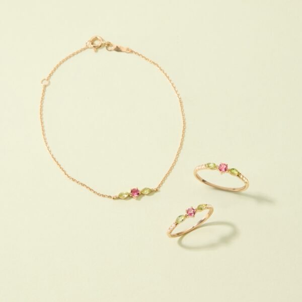 Tourmaline Rosette Gold Bracelet - Image 8