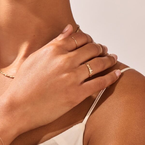 Tiniest Gold Name Ring - Image 3