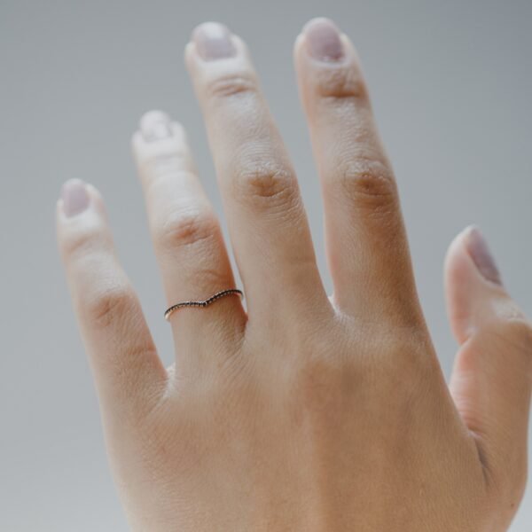 Fairy Light Eternity Black Diamond Curved Band - Image 2