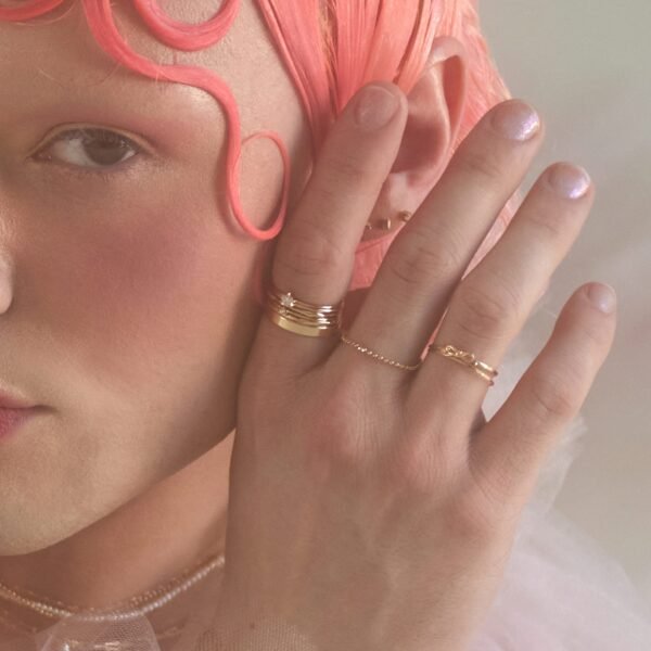Toy Bow Gold Stacking Ring - Image 6