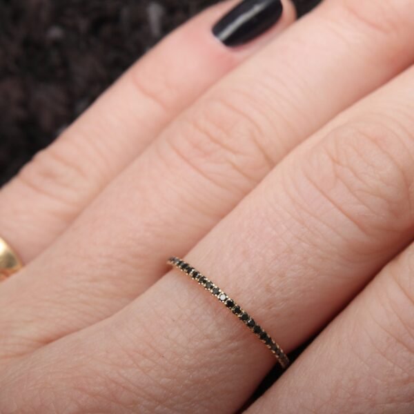 Fairy Light Eternity Black Diamond Band - Image 2