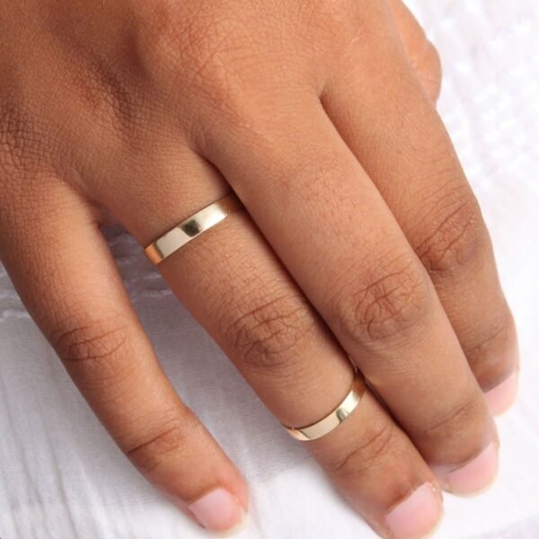 Stackable Engravable Gold Tomboy Ring - Image 2