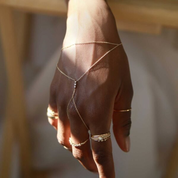 Diamond Snippet Gold Ring - Image 9