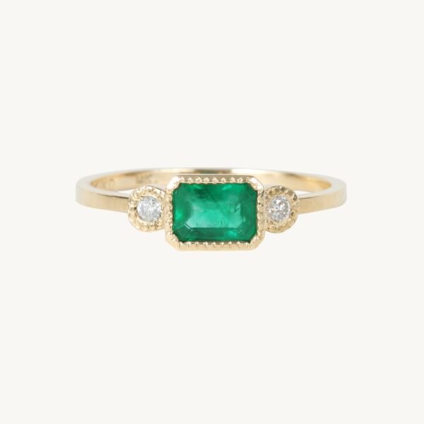 Lexie Emerald Ring with Diamonds