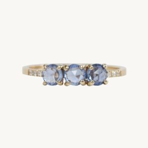 Painter's Blue Sapphire Ring with Diamonds