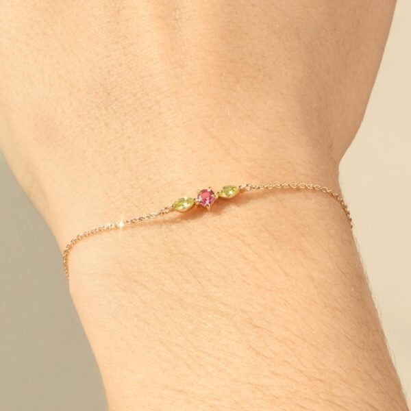 Tourmaline Rosette Gold Bracelet - Image 3