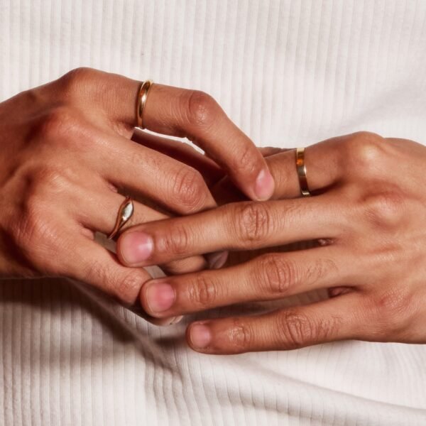 Stackable Engravable Gold Tomboy Ring - Image 4