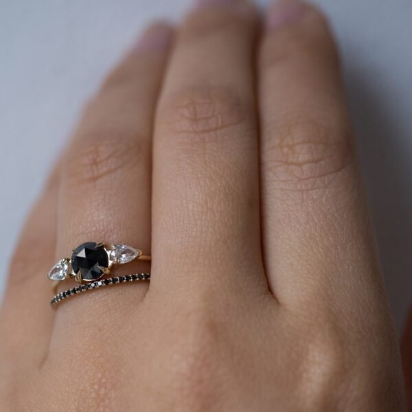 Fairy Light Eternity Black Diamond Band - Image 4