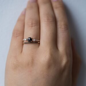 Odile the Swan Supreme Black Diamond Ring